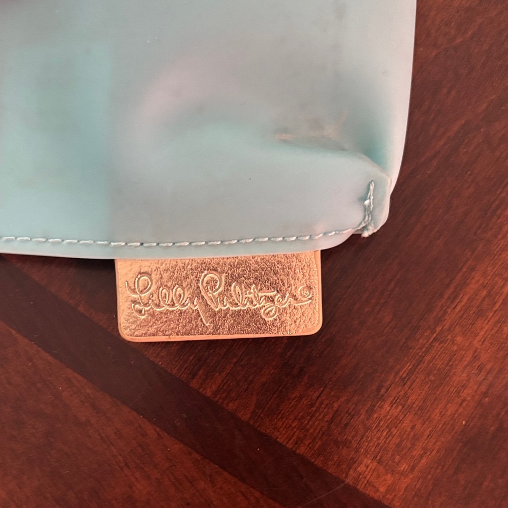 Lilly Pulitzer Aqua and Pink Wristlet - Picture 2 of 5